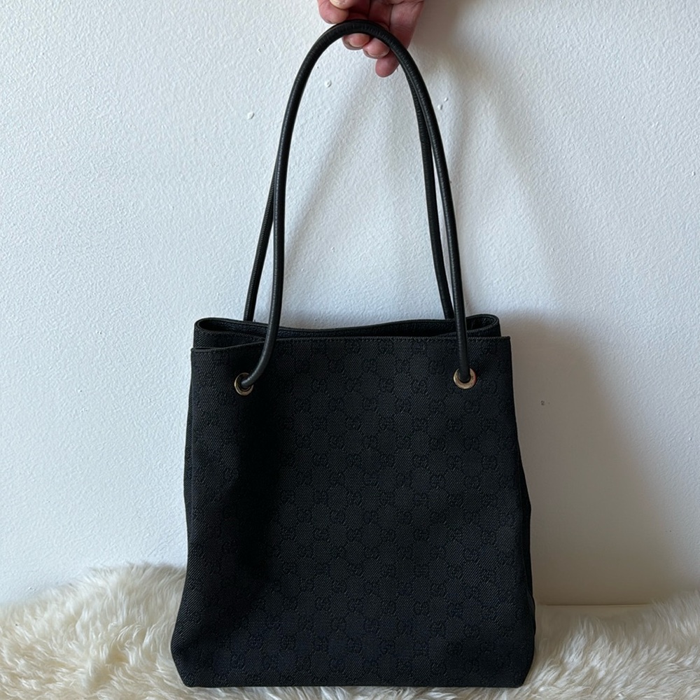 Gucci Black Monogram Tote Bag